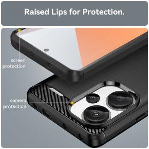 Xiaomi Redmi Note 13 Pro+ Carbon Fiber Texture Cover – Black