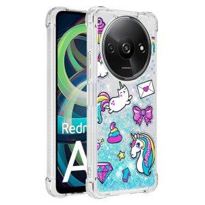 Xiaomi Redmi A3 YB Series-2 Glitter Flowing Pattern Phone Cover – Horse & Diamond