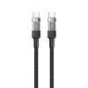 Porodo Braided 100W PD C to C with Transparent Head 1.2M - Black (PD-100WCCTH-BK)