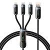 Porodo 3-IN-1 Digital-Display Fast Charging 1.2M Cable - BLACK (PD-3N1A2CLM-BK)