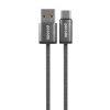Porodo Woven 3A USB-A to Type-C Cable 1.2M - Black (PD-WV3AC1-BK)