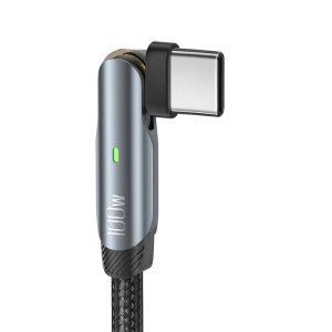 Porodo Braided 100W PD C to C Cable With Rotatable Head 1M – Grey (PD-C100C1R-GY)