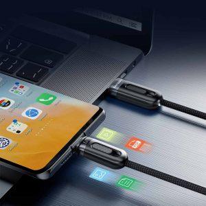 Porodo 3-IN-1 Digital-Display Fast Charging 1.2M Cable – BLACK (PD-3N1A2CLM-BK)