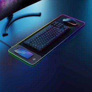 Porodo Gaming RGB MousePad with 15W Wireless Charger – Black (PDX115-BK)