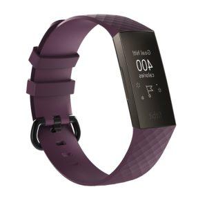 Fitbit Charge 4/3 Geometric Pattern Silicone Watchband Strap – Purple