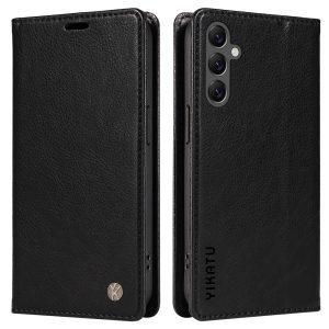 Samsung Galaxy A25 5G YIKATU Leather Flip Cover with Wallet – Black (YK-006)