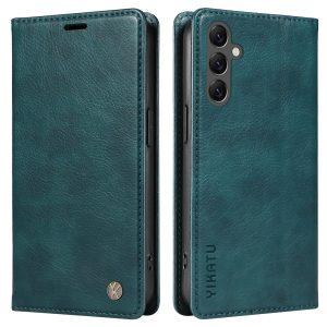Samsung Galaxy A25 5G YIKATU Leather Flip Cover with Wallet – Green (YK-006)