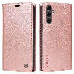 Samsung Galaxy A25 5G YIKATU Leather Flip Cover with Wallet – Rose Gold (YK-006)