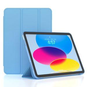 iPad 10.9 2022 10th Gen PU Leather Cover With Tri-fold Stand – Baby Blue