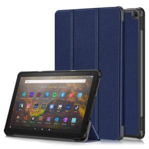PU Leather Amazon Fire HD 10 (2023) Tri-Fold Stand Cover – Dark Blue