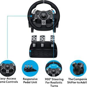 Logitech G920 Driving Force Racing Wheel and Pedals Real Force Feedback For PC, XBOX ONE, X|S -BLACK