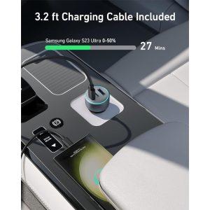Anker 335 Car Charger 67W with USB-C TO USB-C Cable – Black B2736H11