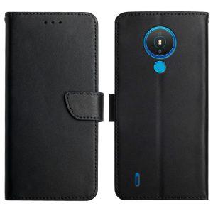 Nokia 1.4 Genuine Leather Nappa Texture Flip Cover With Wallet – Black