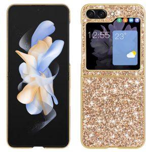 Samsung Galaxy Z Flip6 5G Glitter Electroplated TPU Cover – Gold
