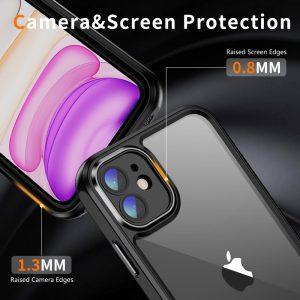 iPhone 11 Shockproof TPU + Acrylic Clear Cover – Black