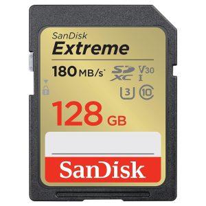 SanDisk 128GB Extreme V30, SDXC UHS-I Card with Adapter