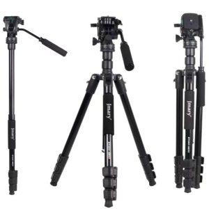 JMARY KT285+NB50 Extendable Height Tripod Stand with Hydraulic Head – Black