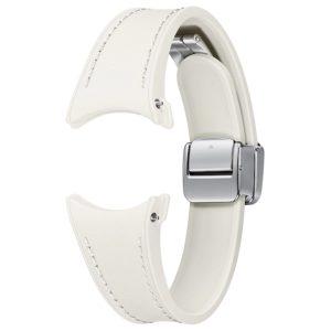 Samsung D-Buckle Hybrid Eco-Leather Slim Band 20mm S/M Strap – Cream