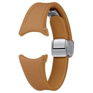 Samsung D-Buckle Hybrid Eco-Leather Slim Band 20mm S/M Strap – Brown