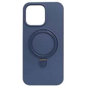 iPhone 15 Pro Silicone Magsafe Round Kickstand Cover – Blue