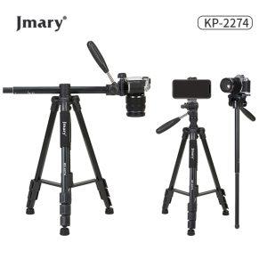 JMARY KP-2274 Multi-function Outdoor Photography Tripod 5-section With Adjustable Monopod – Black