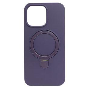 iPhone 15 Pro Max Silicone Magsafe Round Kickstand Cover – Purple