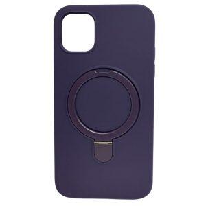 iPhone 11 Silicone Magsafe Round Kickstand Cover – Purple