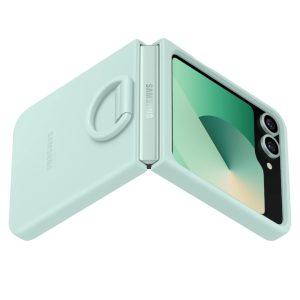 Galaxy Z Flip 6 5G Samsung Silicone Cover with Ring – Mint EF-PF741
