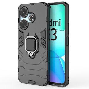 Xiaomi Redmi 13 4G/5G Ring Kickstand Rugged Protective Cover – Black