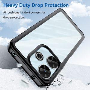 Redmi 13 4G Hybrid TPU+Acrylic Transparent Cover – Black