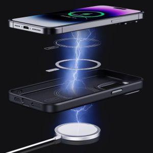 iPhone 15 LiKGUS Kevlar Aramid Fiber Slim-Fit MagSafe Cover – Black