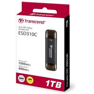 TRANSCEND 1TB, External SSD, ESD310C,
USB 10Gbps, Type C/A ,Black