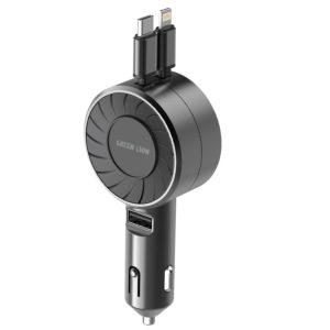 Green Lion Telescopic 50W Car Charger – Black (GNTECC50WBK)