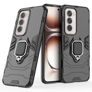 Oppo Reno12 5G Ring Kickstand PC+TPU Cover – Black