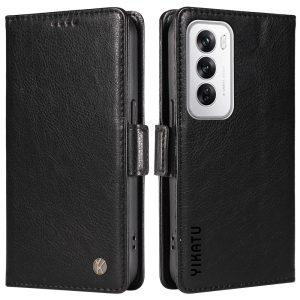 Oppo Reno12 5G YIKATU YK-007 PU Leather Stand Wallet Cover – Black