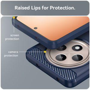 Oppo Reno 12 f 5G/4G Carbon Fiber Texture Cover – Blue