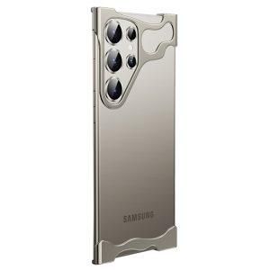 Samsung Galaxy S23 Ultra Aluminium Alloy Bottom Cover with Glass Lens Protector – Silver