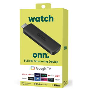 Onn Google TV Stick FHD Streaming – Black