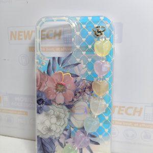 iPhone 12 Pro Max iPefet Flower Pattern With Beaded Chain Hand Strap