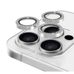 iPhone 15 Pro Diamond Stones Camera lens – Silver