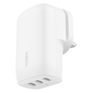 Belkin Boost Charger 3-Port USB-C With PPS 67W Wall Charge With USB-C Cable – White