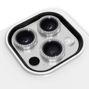 iPhone 15 Pro Diamond Stones Camera lens – Silver