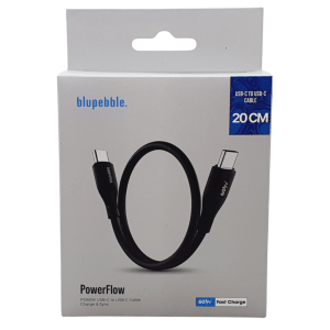 Blupebble PowerFlow PD60W USB-C TO USB-C Cable 20CM – Black BP-PFUSBC20CM60W-BK