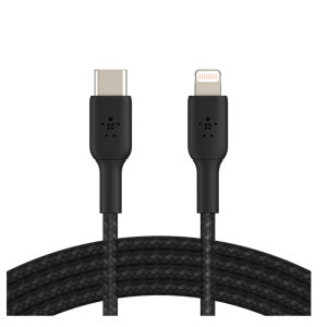 Belkin BoostCharge USB-C To Lightning Braided 2M Cable – Black