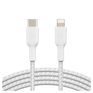 Belkin BoostCharge USB-C To Lightning Braided 2M Cable – White