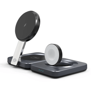 Powerology 3-in-1 Foldable Magnetic Wireless  Charger – Black (PWCUQC027)