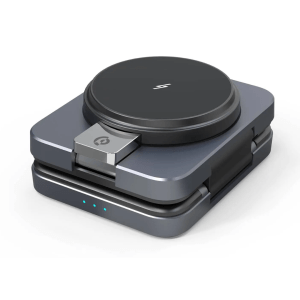Powerology 3-in-1 Foldable Magnetic Wireless  Charger – Black (PWCUQC027)