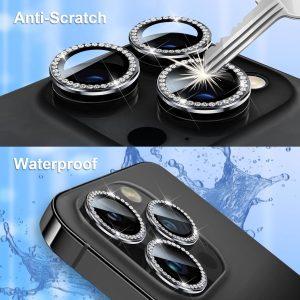 iPhone 15 Pro Diamond Stones Camera lens – Black