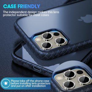 iPhone 15 Pro Max Diamond Stones Camera lens – Gray