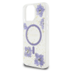 Guess Magsafe Hard Case With Resin Flowers Design For iPhone 16 Pro Max - Purple(GUHMP16XRBFGFGMU)